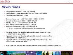 MDA and HBGary Pricing and Licensing Strategy