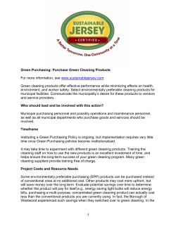 Green Purchasing: Purchase Green Cleaning Products Who Should