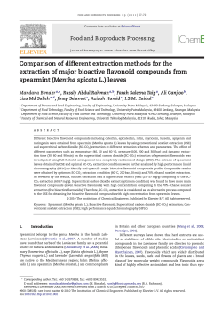 Comparison of different extraction methods for the