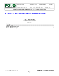 hazardous material identification system/guide (hmis/hmig)