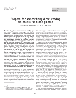 Proposal for standardizing direct-reading biosensors for blood glucose