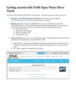 Getting started with PADI Open Water Diver Touch
