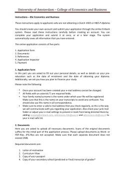 University of Amsterdam &ndash; College of Economics and Business