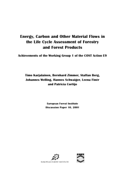 Energy, Carbon and Other Material Flows in the Life Cycle