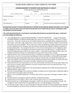 Paintball Waiver - Treetop Adventures