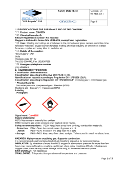 Safety Data Sheet Version: 01 04 Mar 2011 OXYGEN (O2) Page 6