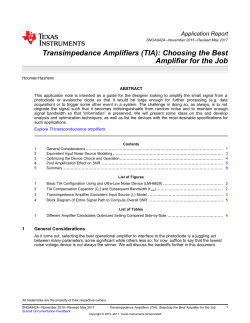 Transimpedance Amplifiers (TIA): Choosing the Best Amplifier for
