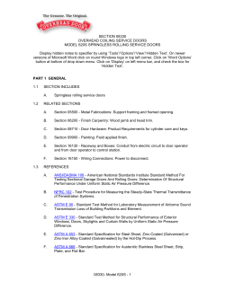 Springless Rolling Service Door 620S Specs