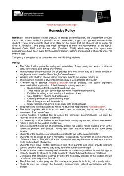 Homestay Policy