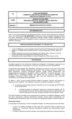 London immigration Strategy