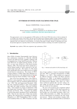 SYNTHESIS OF FINITE STATE MACHINES FOR CPLDS 1
