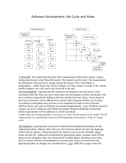 Software Development Life Cycle and Roles