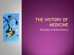 The History of Medicine