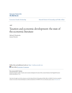 Taxation and economic development: the state of the
