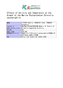 Effects of Salinity and Temperature on the Growth of the Marine