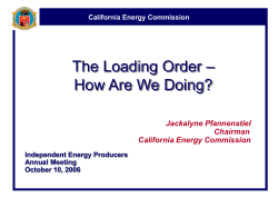 Commissioner Pfannenstiel - Independent Energy Producers