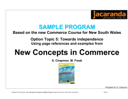 New Concepts in Commerce
