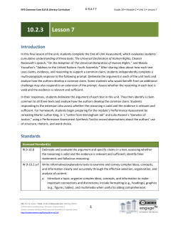 Grade 10 ELA Module 2, Unit 3, Lesson 7