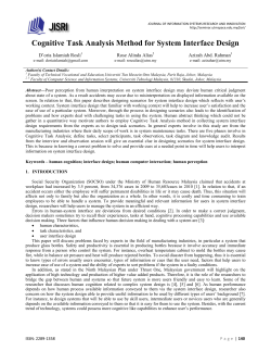 Cognitive Task Analysis Method for System Interface Design