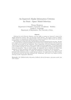State-Space model selection