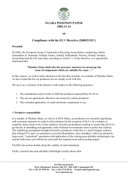 EGARA POSITION PAPER