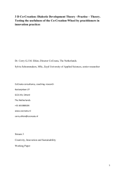 3 D Co-Creation- Dialectic Development Theory –Practise