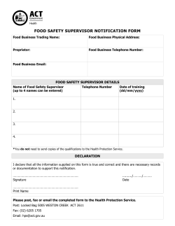 food safety supervisor notification form