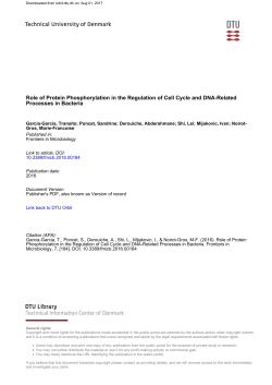 Role of Protein Phosphorylation in the Regulation of Cell
