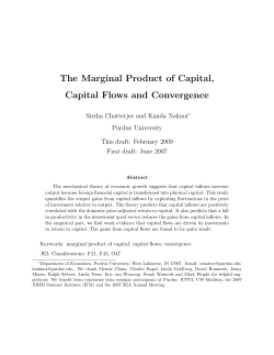 The Marginal Product of Capital, Capital Flows and Convergence