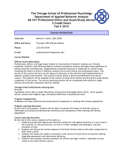 Course Name and Number - The Chicago School of Professional