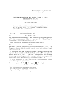 NORMAL HOLOMORPHIC MAPS FROM C&lowast; TO A