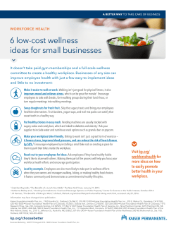 Six low-cost wellness ideas for small business