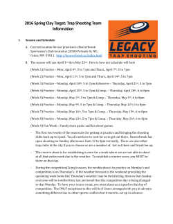 2016 Spring Clay Target: Trap Shooting Team Information