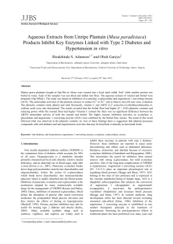 Aqueous Extracts from Unripe Plantain