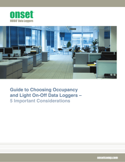 Guide to Choosing Occupancy and Light On-Off Data