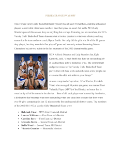 PERSEVERANCE PAYS OFF The average varsity girls` basketball