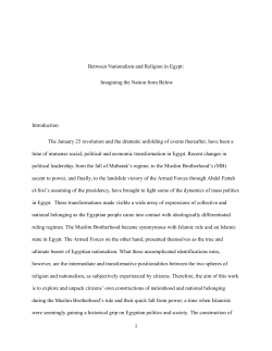 Egyptian Nationalism between Religion, the Military