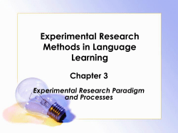 Experimental Research Paradigm and Processes