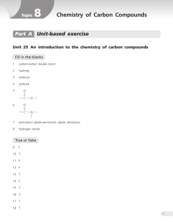 Topic 8 Chemistry of Carbon Compounds