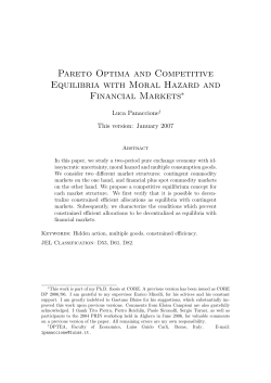 Pareto Optima and Competitive Equilibria with Moral Hazard and
