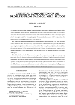 chemical composition of oil droplets from palm oil mill