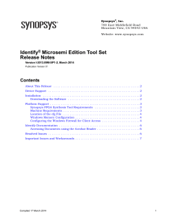 Synopsys FPGA Synthesis Release Notes