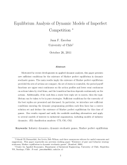 Equilibrium Analysis of Dynamic Models of Imperfect Competition