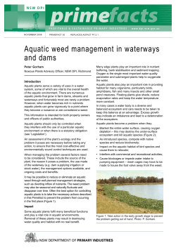 Aquatic weed management in waterways and dams