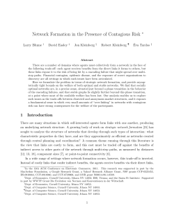 Network Formation in the Presence of Contagious Risk