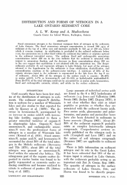 distribution and forms of nitrogen in a lake ontario sediment core