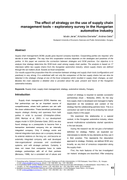 The effect of strategy on the use of supply chain management
