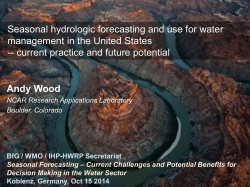 Water supply forecasts - NCAR-RAL