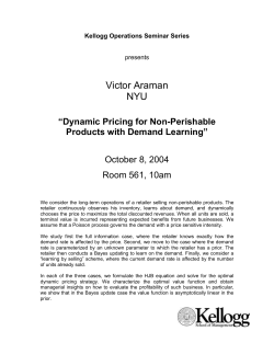 Kellogg Operations Seminar Series