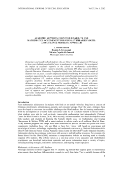 academic supports, cognitive disability and mathematcs
